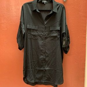 Black button down shirt dress